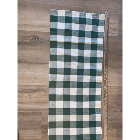 Country Plaid Valance green & off white 15" x 72” (100% cotton) checkered - Picture 10 of 11
